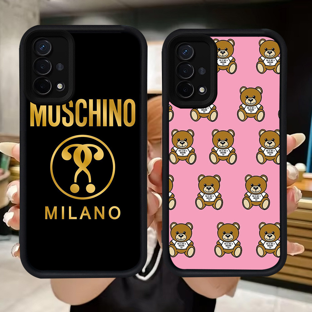 Q32 Moschino หมีสีน้ําตาลปลอกอ่อนสําหรับ OPPO A54 A15 A15s A16E A16K 4F A35 A93 F17 Pro Reno 4 Lite