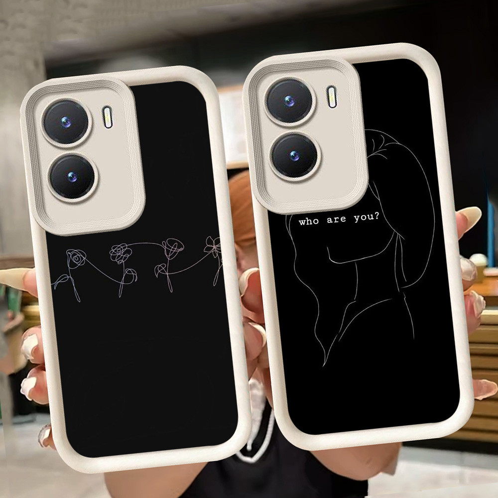 ปลอกอ่อนสําหรับ VIVO Y16 Y75 Y15a Y22 Y22s Y35 Y56 Y15s Y01 Y01A IQOO Z9X Y55 Z9 5G 13 Z10 T4 สีขาว 