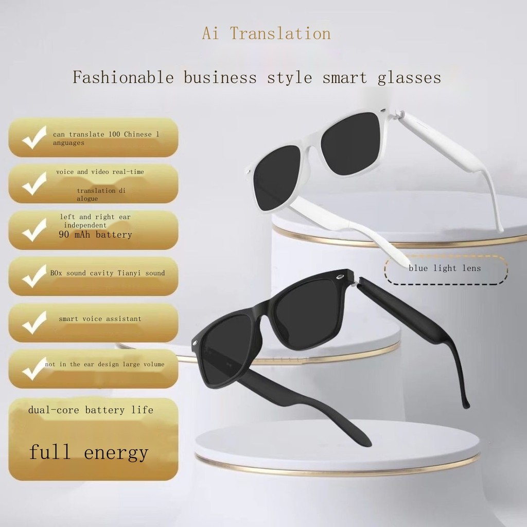 Audio Glasses Sunglasses Blue Light Translation Large Volume Long Battery Life Listening Voice Phon