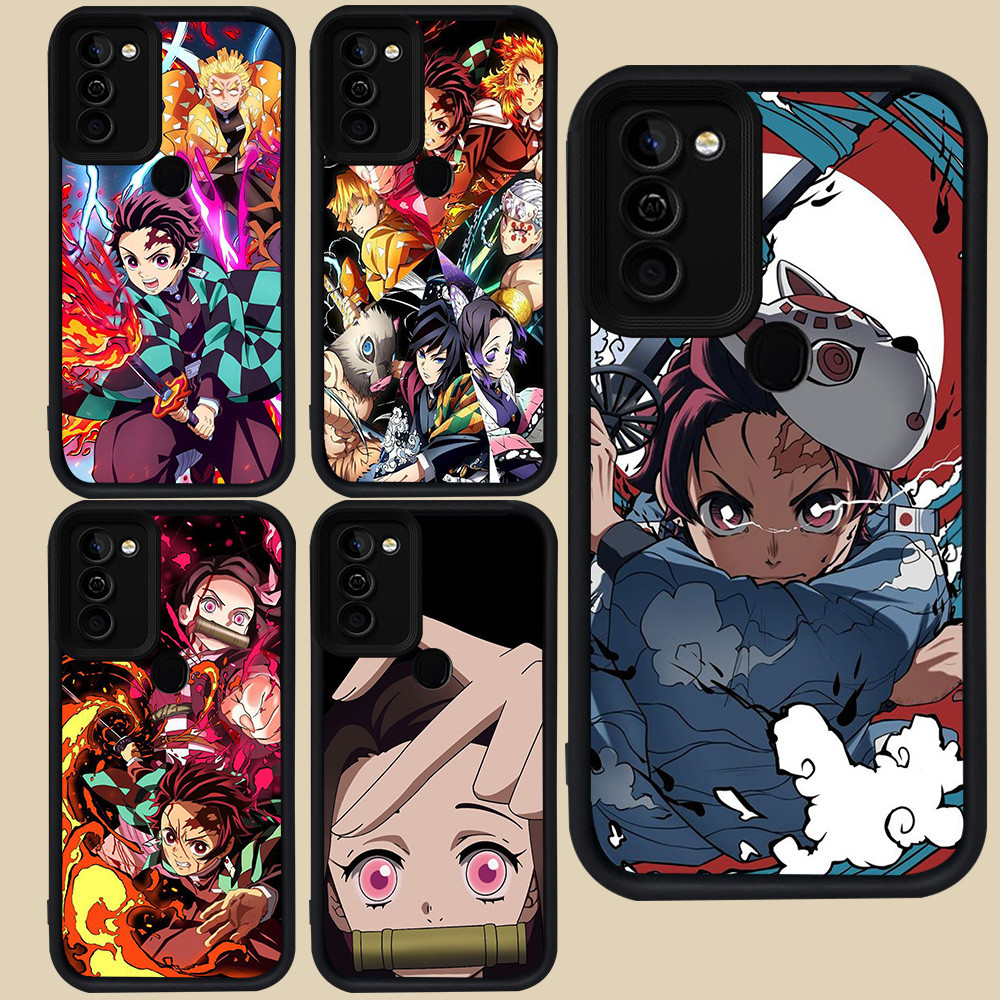 ปลอกสีดําสําหรับ Infinix HOT 12 Smart 5 10 6 Plus 11 8 Play R69 Demon Slaye