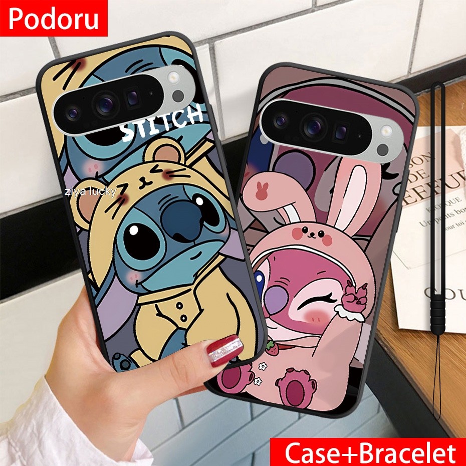 การ์ตูน Lilo Stitch เด็กเคสโทรศัพท์สําหรับ Google PIXEL 9 G2YBB GUR25 G1B60 นุ่มซิลิโคนกรณีโทรศัพท์ม