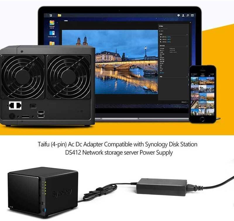 4-Pin 8.33A - 9A-10Aเปลี่ยนอะแดปเตอร์acสำหรับสถานีดิสก์synology DS 9A10Aเปลี่ยนอะแดปเตอร์acสำหรับสถา
