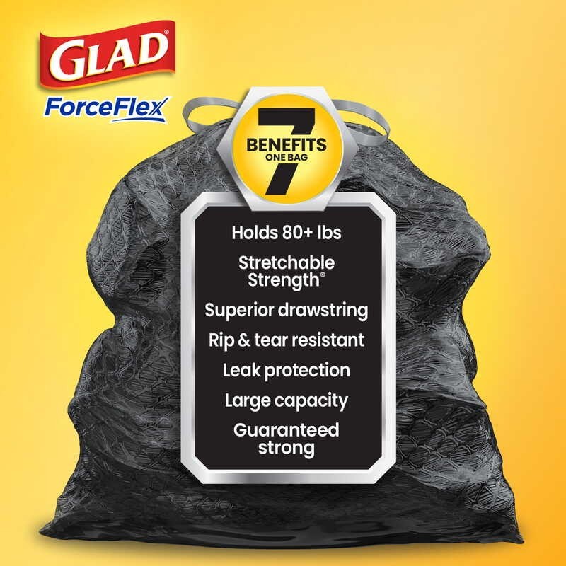 ➧ Forceflex 30 แกลลอนถุงขยะขนาดใหญ่ไม่มีกลิ่น 40 ถุงความ