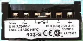 HB 411-S UIN AC 400V OUT DC 0.9 I max 0.5ADC LR 76927