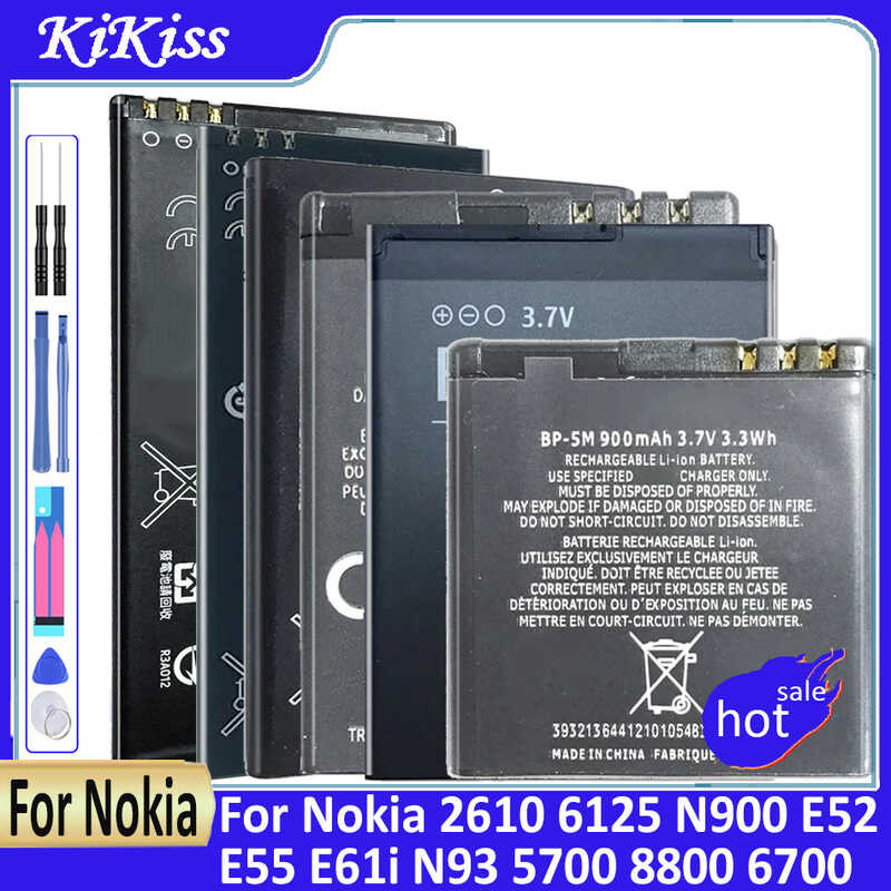 แบตเตอรี่ BL-5C 4C 5J BP-4L 6M 5M 6X 6Q 6MT สำหรับ Nokia 2610 6125 N900 E52 E55 E61i N93 5700 8800
