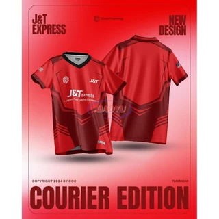 J&t EXPRESS Retro Summer Mens Short Sleeve Jersey Top Red Geometric Full Sublimation Print Jersey Casual อเนกประสงค์เสื้อแขนสั้น
