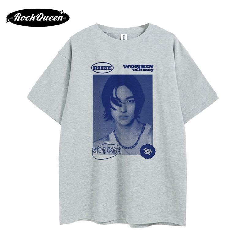 Exclusive Park wonbin winbin riize wonbin riize เสื้อยืดแขนสั้น Merchanded Pure Cotton Street Rock