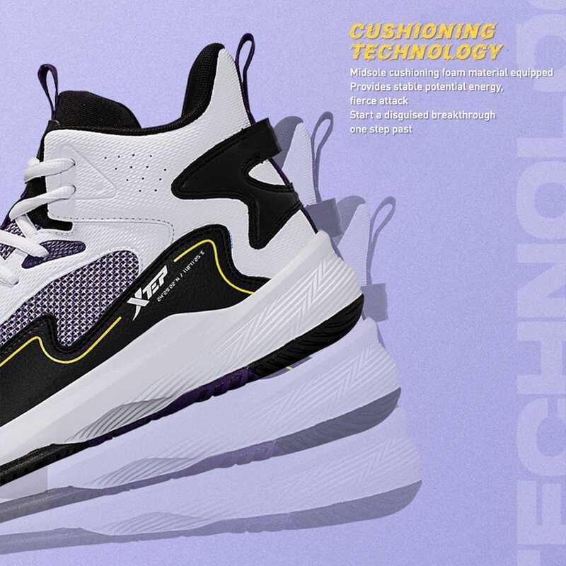 ❤ Xtep รองเท้าบาสเก็ตบอลผู้ชาย ตาข่ายระบายอากาศ ไม่