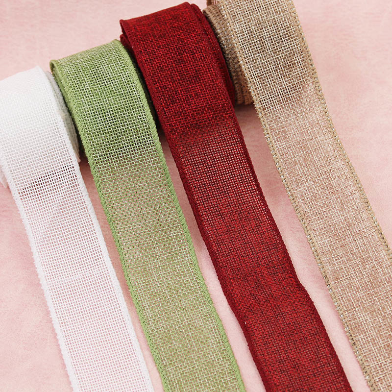 5เมตร/แพ็ค40มิลลิเมตรที่มีสีสันผ้าลินินริบบิ้นลวดขอบริบบิ้นทําดอกไม้โบว์กล่องของขวัญเค้กบรรจุภัณฑ์ริบบิ้น ราคา ถูกที่สุด ดีลบีเคเค แกลเลอรีภาพที่ 2
