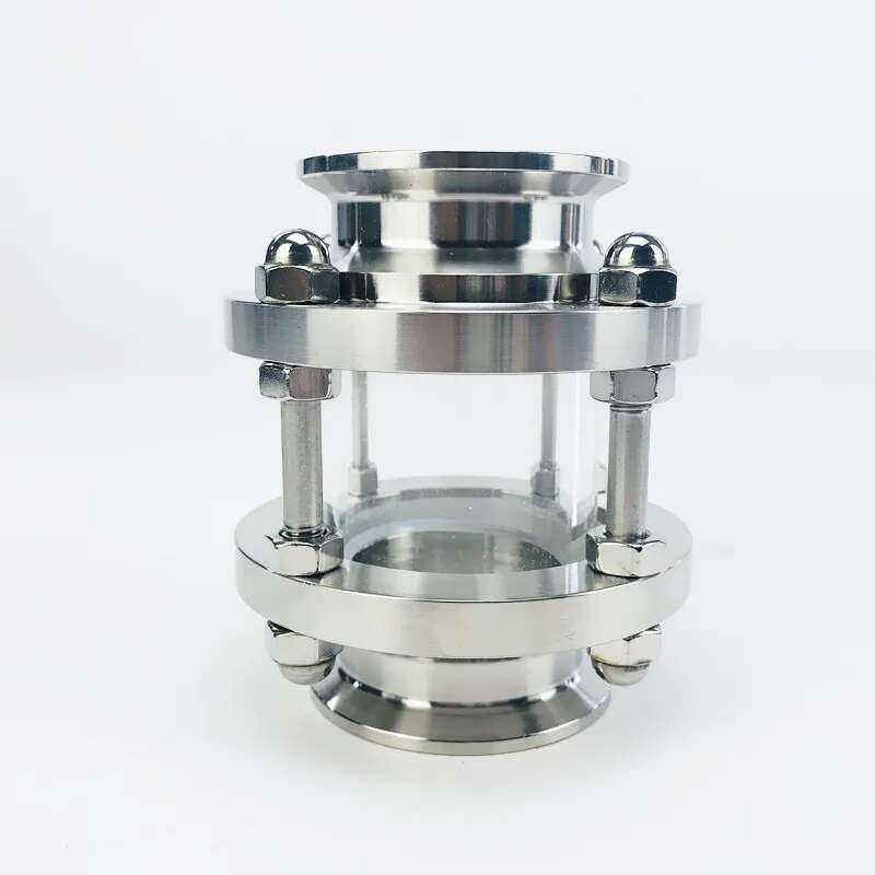 (OD64mm) 2" แบบสั้น Tri Clamp Clover Sanitay Flow Sight Glass Diopter SS304 อุปกรณ์สแตนเลส ，สำหรับกา