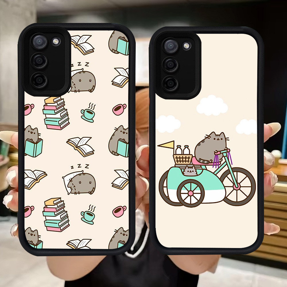 SAMSUNG Q20 Pusheenปลอกแมวน่ารักสําหรับSamsung A02 J4 M02 A03S A71 A31 A02S J6 Plus M02S A51 A03 Cor