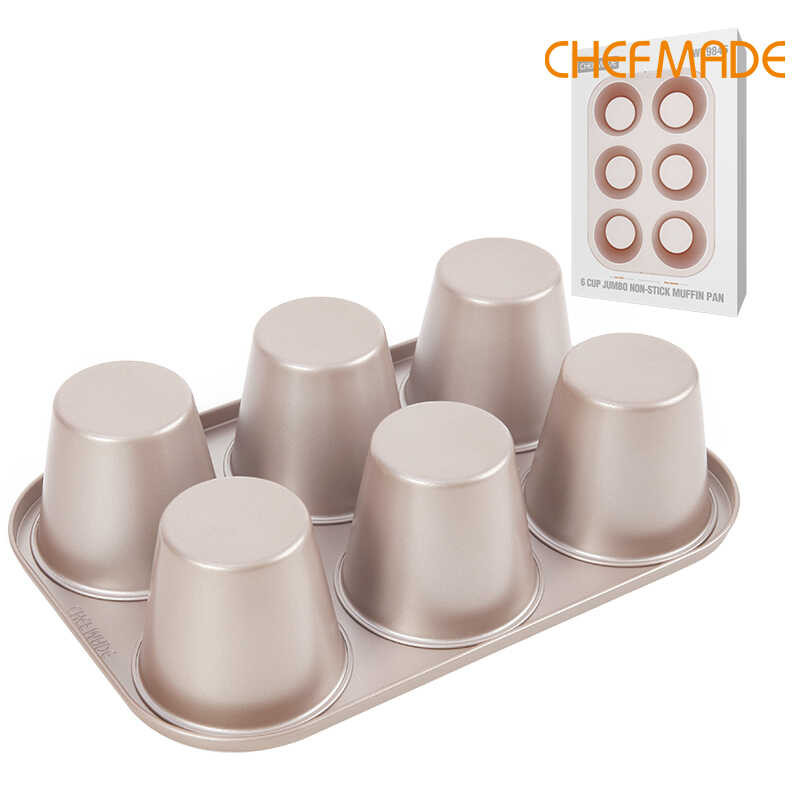 LY CHEFMADE 6-Cavity Non-Stick Deep Muffin Pan Cup Bread Baking Tray Bake e Wk9845