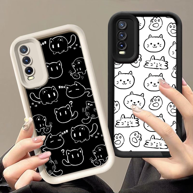 สำหรับ Redmi A1 A2 PLUS A3X A3 PRO A4 TURB O4 เคสโทรศัพท์มือถือ ดวงตานางฟ้า กรณ ZZ211 Cute black cat