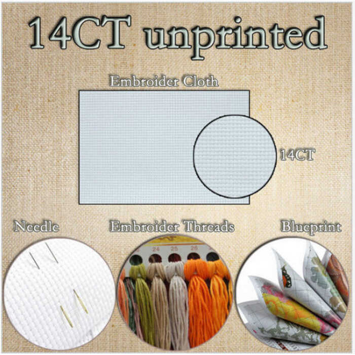 โคมไฟ Kitsune 18Ct 16Ct 14Ct ผ้าใบ Brushless คุณภาพข้ามชุดเย็บปักถักร้อยศิลปะ