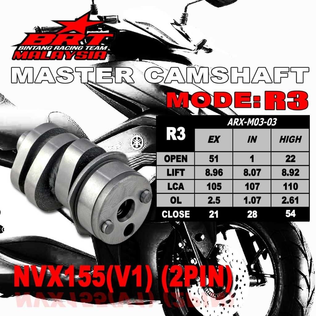 NVX 155 V1 / NVX155 V1 / NMAX 155 V1 BRT RACING CAMSHAFT [ 2PIN ] [ T1 / T2 / S1 / S2 / R2 / R3 ]