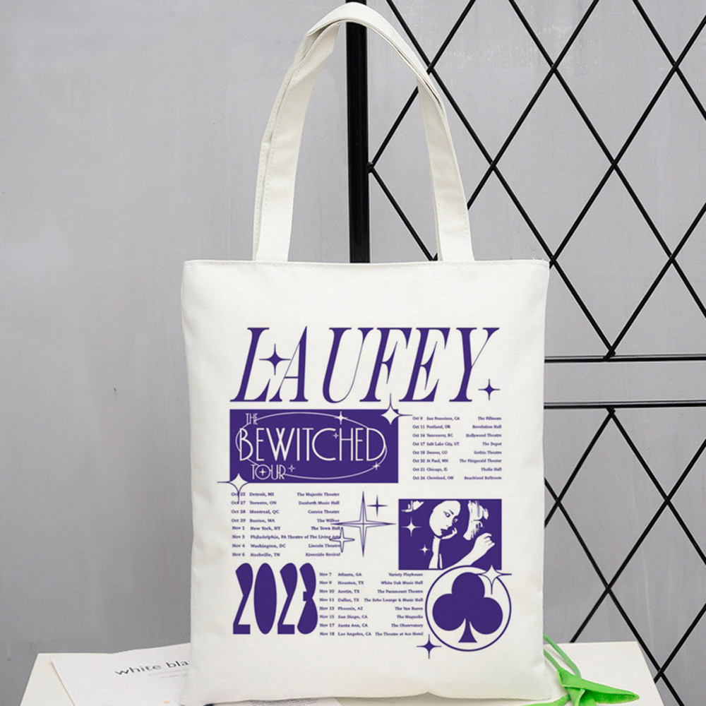 Laufey กระเป๋าช้อปปิ้ง tote shopper ถุงปอกระเจาแบบใช้ซ้ําได้ ถุงรีไซเคิลสิ่งแวดล้อม ถุงถุง ถุงตาข่าย