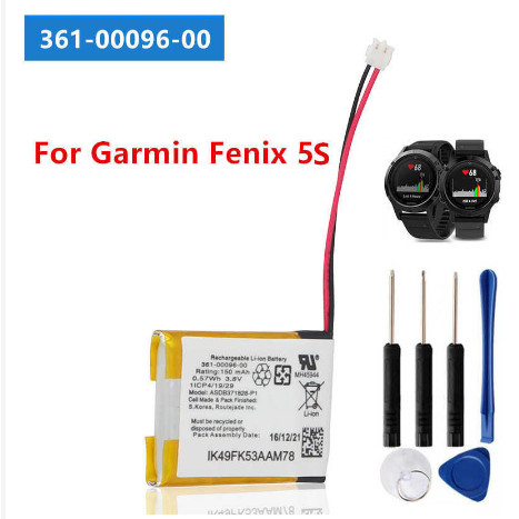 100% เข้ากันได้เดิมสําหรับ Garmin Fenix 5 Fenix 5S 361-00097-00 361-00096-00 แบตเตอรี่