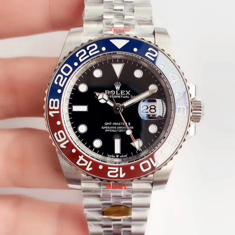 N厂 Noob Factory Rolex_GMT-Master II Pepsi 126710Blro SS 904L หน้าปัดสีดํา Swiss 3285