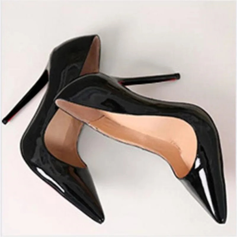 รองเท้าผู้หญิงรองเท้าส้นสูงปั๊ม 12 ซม. Tacones Pointed Toe Stilettos Talon Femme เซ็กซี่สุภาพสตรีรอง