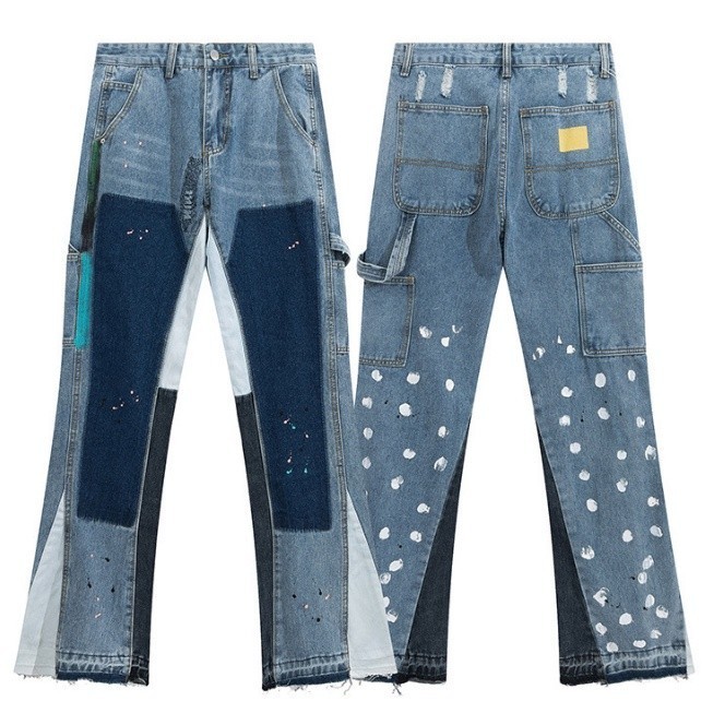 สไตล์ใหม่ GALLERY DEPT GD ผู้ชายผู้หญิงแฟชั่น Denim กางเกงลําลอง
