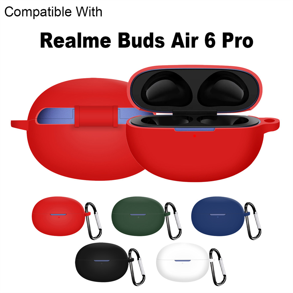 เคสหูฟังซิลิโคนสําหรับrealme Buds Air 6 Proฝาครอบหูฟังไร้สายกันกระแทกป้องกันรอยขีดข่วนแขนป้องกันล้างทําความสะอาดได้ป้องกันฝุ่น