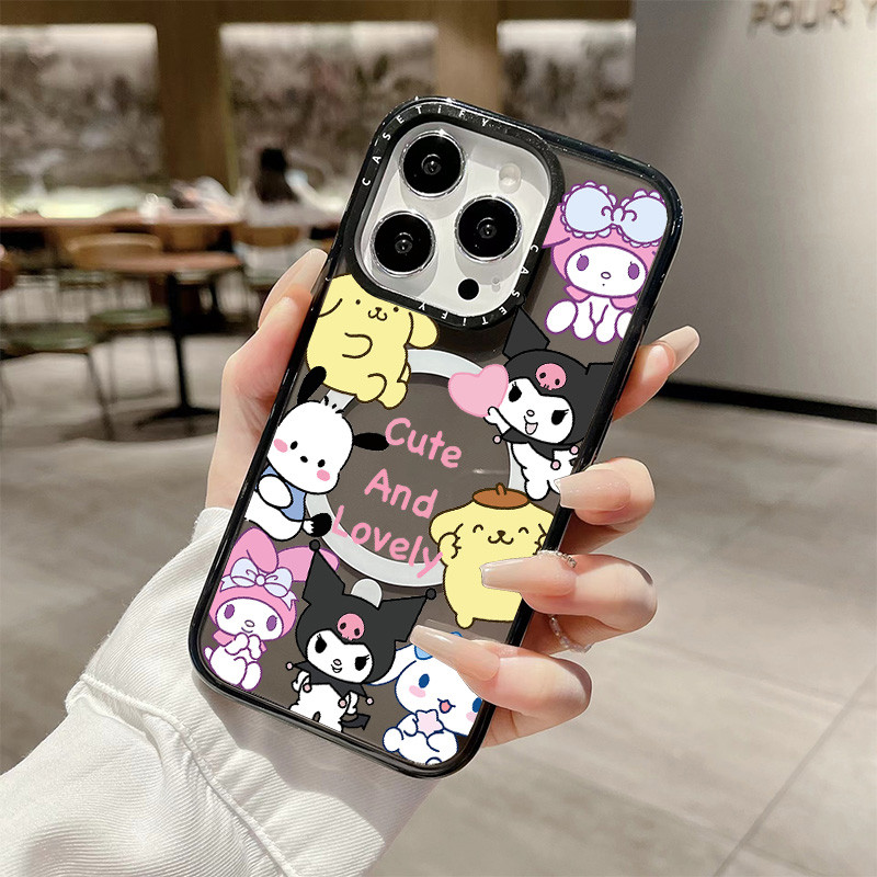 น่ารักและน่ารักการ์ตูนไร้สายชาร์จแม่เหล็กสําหรับ IPhone 11 14 15 16 Pro Max 12 13 Pro Max 14 15 16 PLUS ซิลิโคนนุ่มกันชนใสกันกระแทกปลอก