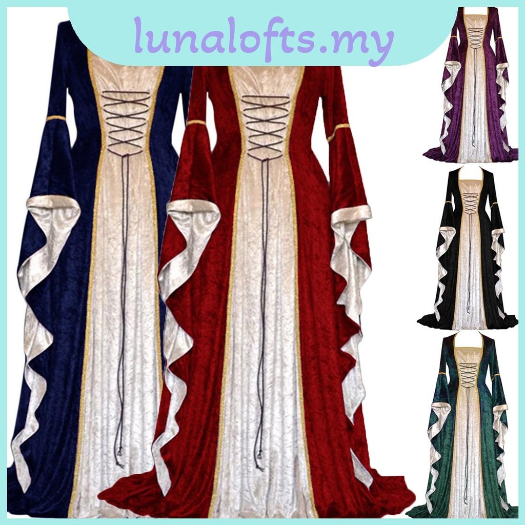 Century Graceful 18th ชุดสตรี Vintage Gothic Flair สําหรับ Renaissance และ Party Wear