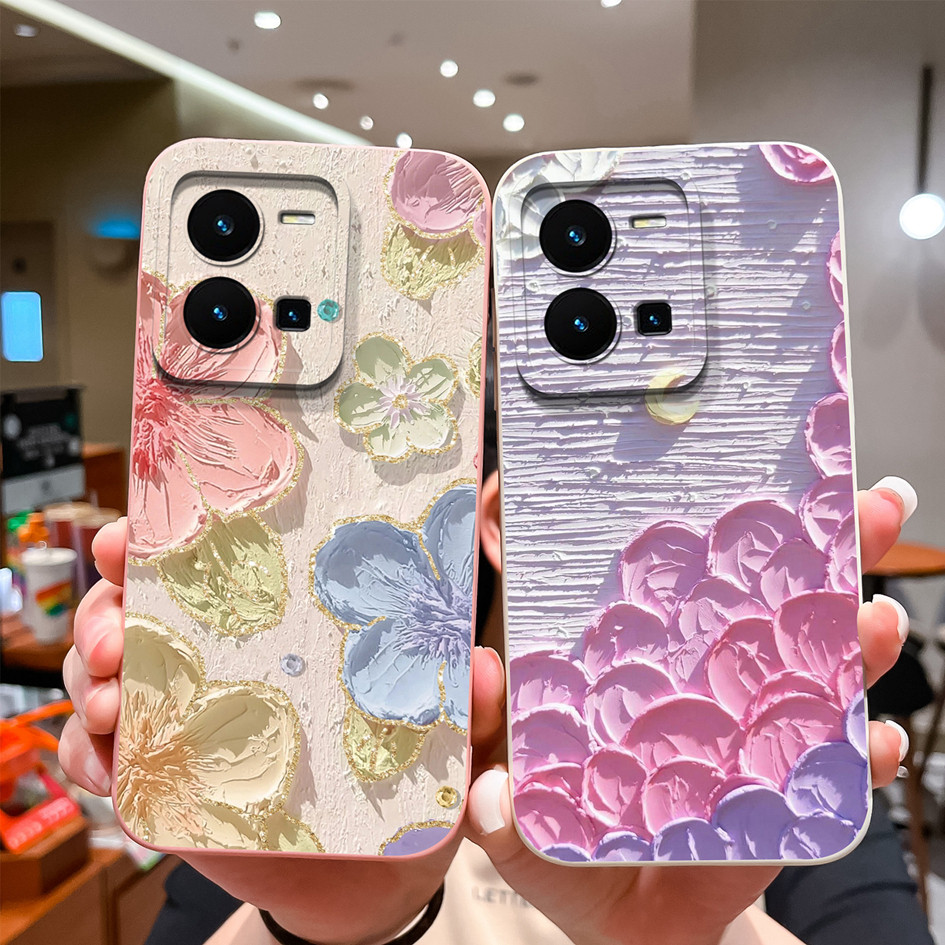 สําหรับvivo Y35 Y35M Y37 Y37M 5G 4Gปลอกแฟชั่นดอกไม้ซิลิโคนอ่อนนุ่มป้องกันปกหลังสําหรับVivoY35 M Y35 