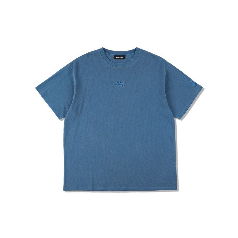 ♞WIND AND SEA (PIGMENT-DYE) SS T-SHIRT D.Blue Unused EFB