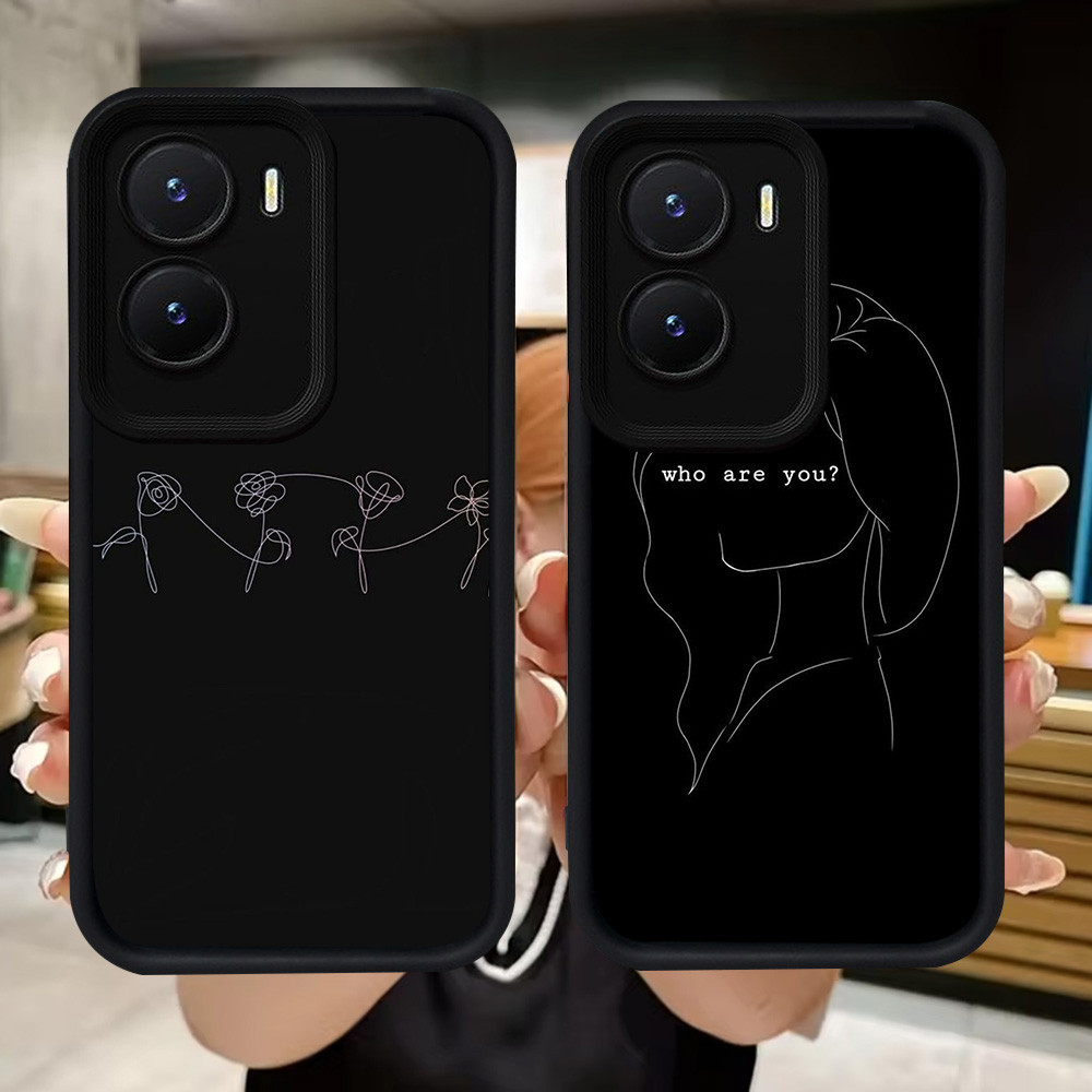 Q68 Simple One Line soft Casing สําหรับ VIVO Y35 IQOO Z9X Y01 Y01A Y55 Y75 Y56 Y15a Y16 Z9 Y15s Y22s