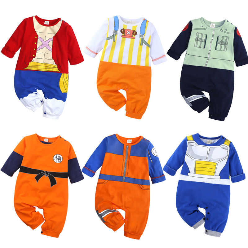 Baby Anime Naruto Costumes Uchiha Itachi Kakashi Luffy Cosplay Jumpsuit Newborn Long Sleeve Romper