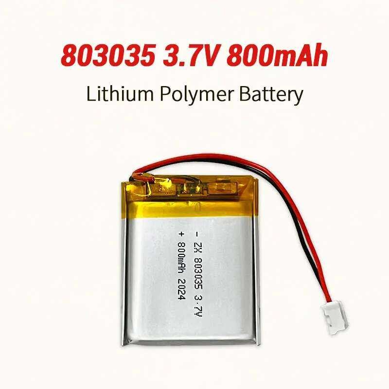803035 1-10 ชิ้น แบตเตอรี่ลิเธียมโพลิเมอร์ 800mAh 3.7V สำหรับนาฬิกาอัจฉริยะ หูฟังบลูทูธ ลำโพงเสียง P