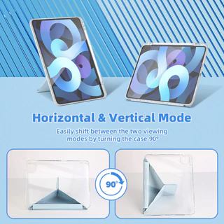 GOOJOODOQ เคส iPad แบบพับได้ 5-in-1 มุมมองหลายมุมช่องเสียบปากกาป้องกันการสูญหายฝาครอบ TPU กันน้ําป้องกันมุม