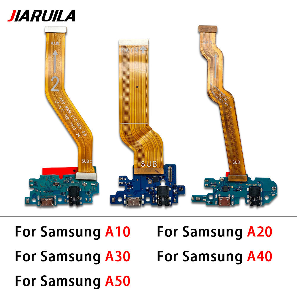 Usb ชาร์จพอร์ต Dock Connector + บอร์ดหลักเมนบอร์ด Flex สําหรับ Samsung A10 A20 A30 A40 A50