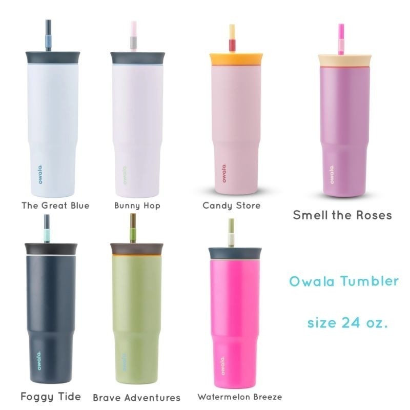 ♞,,#พร้อมส่ง แก้วowala เก็บอุณหภูมิ Owala Tumbler  ขนาด size 24 ออนซ์ an ghj