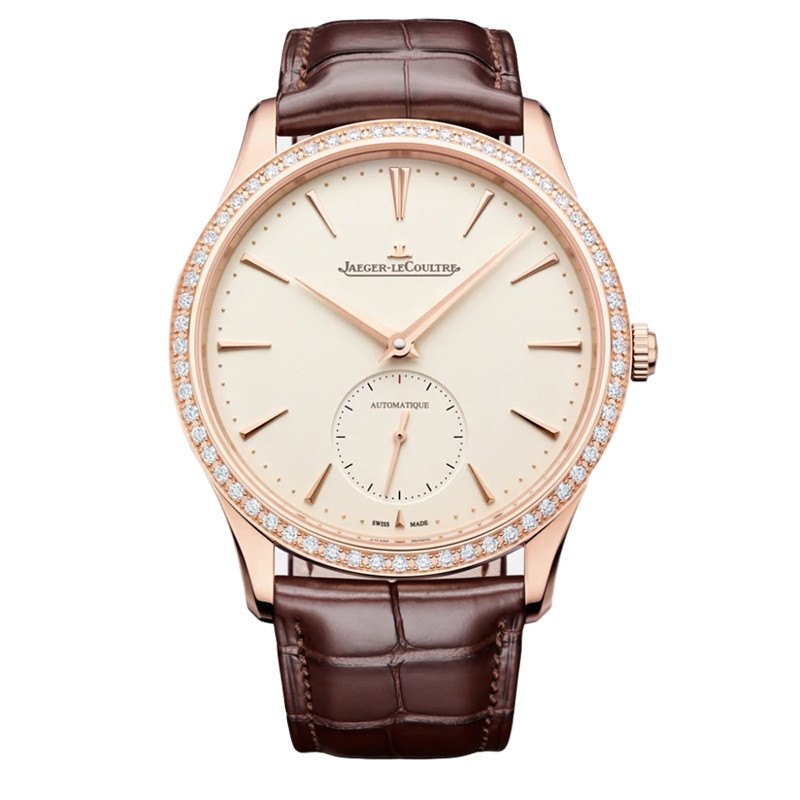 Jlc Mens Watch Master Series1212501 ยอดนิยม Big Three-Hand 39 มม.กลไกอัตโนมัติ 18k Rose Gold Diamon