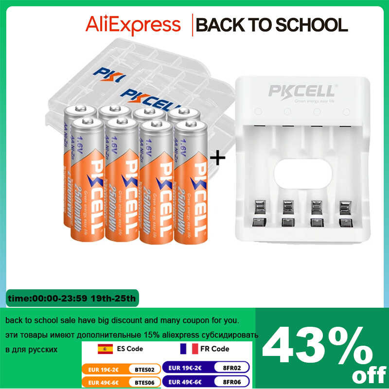 4/8/12PC d 1.6V Ni-Zn AA Rechargeable 2A 2500mWh camera Toy with NIZN Battery Charger for AAA/AA