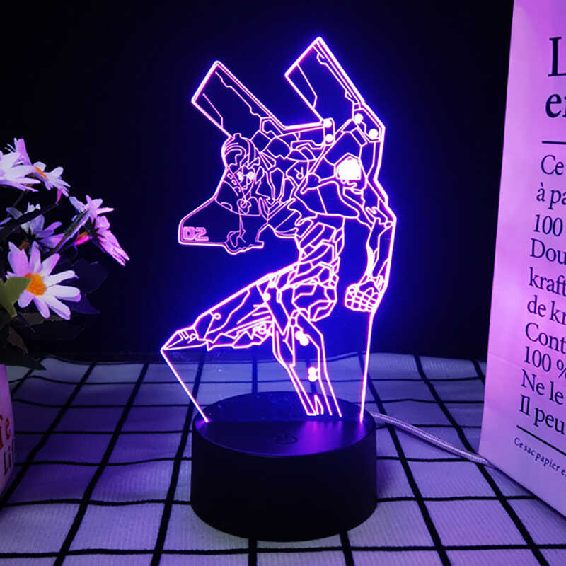 ฟิกเกอร์อะนิเมะ 92C EVA Ayanami Rei โคมไฟ LED 3D Manga Evangelion Asuka La