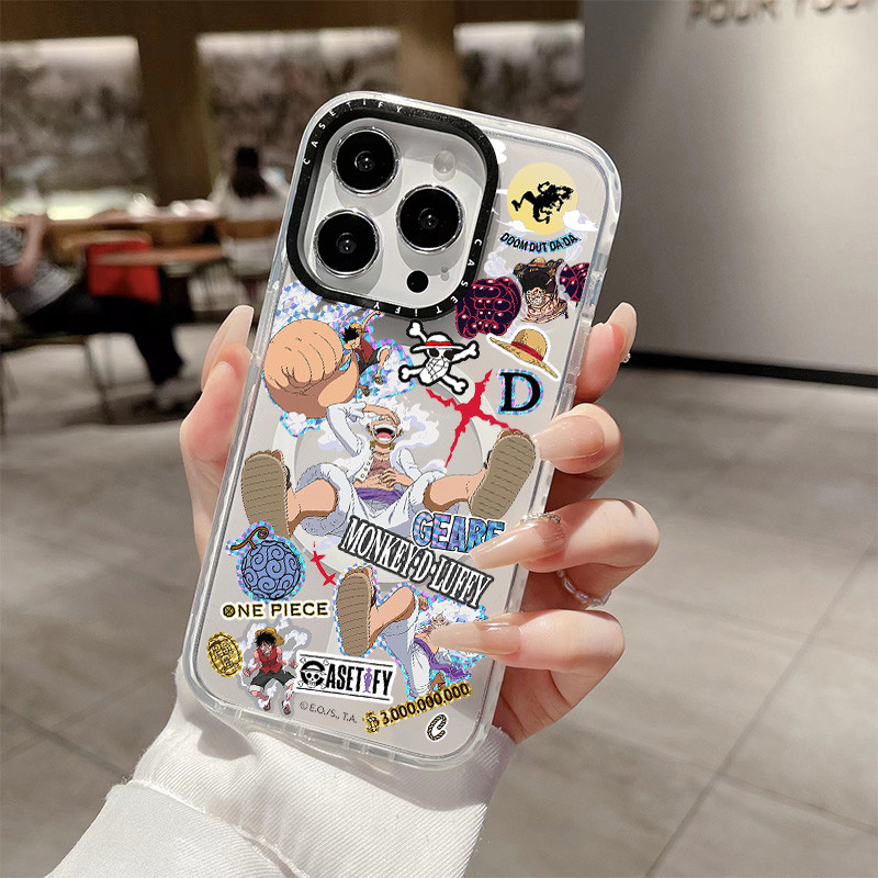 One Piece Monkey D Luffyไร้สายชาร์จแม่เหล็กสําหรับIPhone 11 14 15 16 Pro Max 12 13 Pro Maxฝาครอบ 14 15 16 PLUSซิลิโคนนุ่มกันชนใสกันกระแทก – โปรปัง