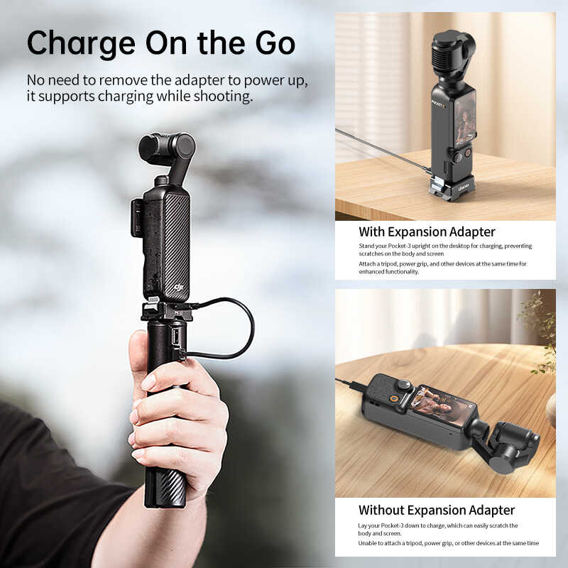 Δ Ulanzi Pk-10 Extension Adapter สำหรับ DJI Osmo Pocket 3 พร้อมสกรู 1/4" Arca Sw