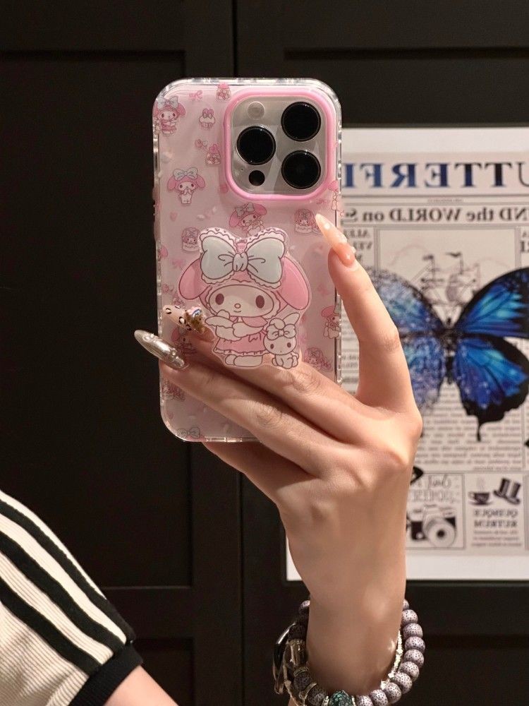 น่ารัก Melody Apple 16 เคสโทรศัพท์ iPhone15plus สไตล์ใหม่ 14promax เคสโทรศัพท์หญิง