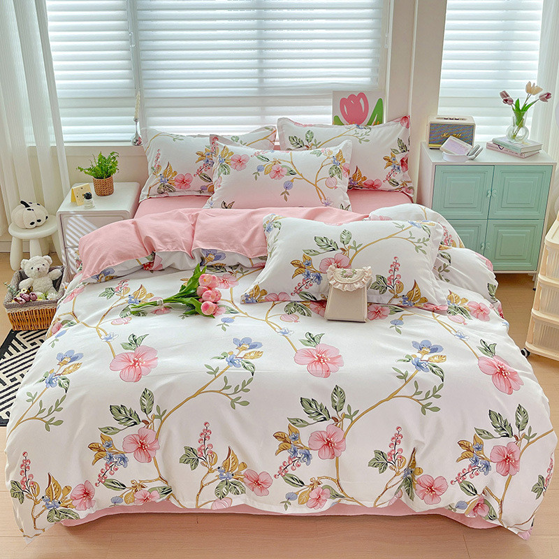 pure Wholesale thickened four all cotton brushed bed sheet duvet cover dormitory three piece set be