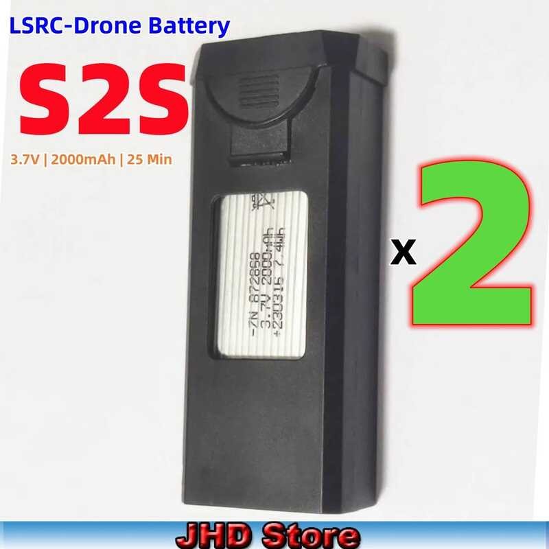 Δ JHD LSRC เดิม แบตเตอรี่ 3.7V 2000Mah สำหรับ Ls-S2s มินิ Drone RC Qudco