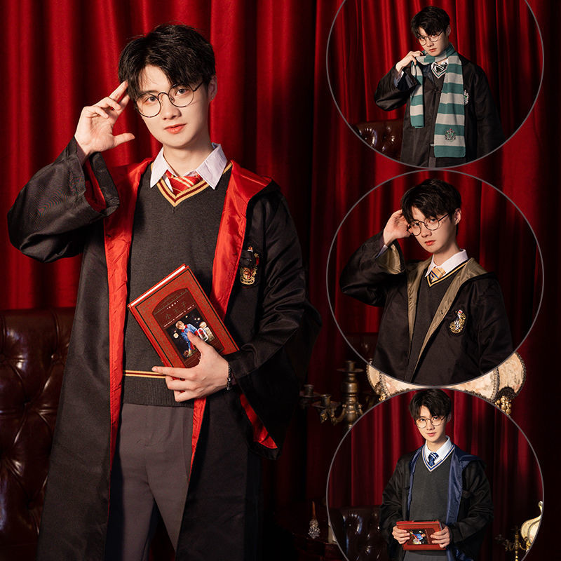 เสื้อผ้า Harry Potter cos ชุดเต็มชุด Gryffindor คอสเพลย์เครื่องแต่งกายฮาโลวีนชุดนักเรียน magic robe