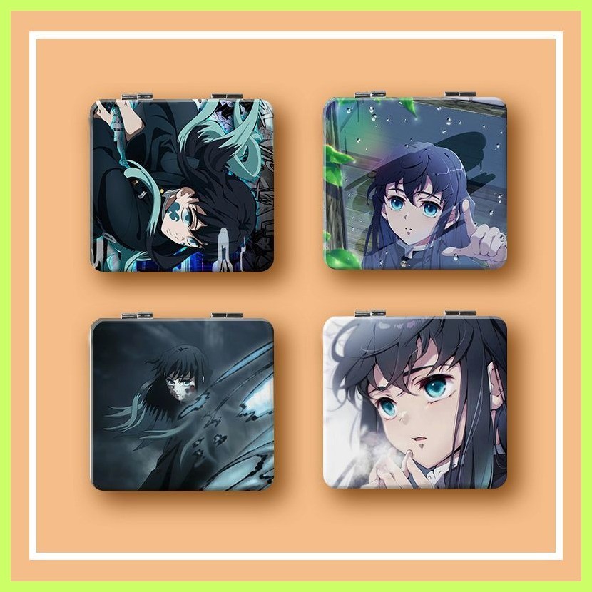 กระจกแต่งหน้ากระจก กระจกพับ Tokitou Muichirou Tokitou Muichirou อุปกรณ์ต่อพ่วงนักเรียน Clamshell สอง