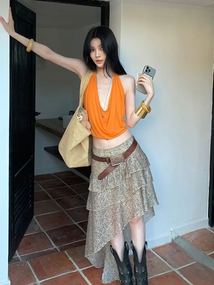 ชุดสองชิ้นสไตล์เกาหลี สวมใส่คล้ายน้องสาว royal style กับกระโปรงและเสื้อกั๊กลากคอ - รูปที่ 4