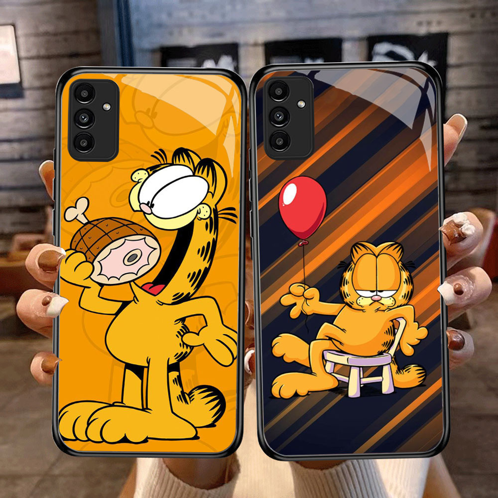 DF-47 Garfield TPU HD Glass Casing สําหรับ Samsung A05S A35 A55 A24 A14 A15 A04S A34 A25 M15 A54 S21