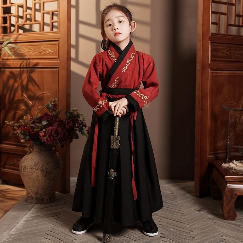 Mulan Hanfu Performance Costume Boys and Girls Performance Performance เครื่องแต่งกาย