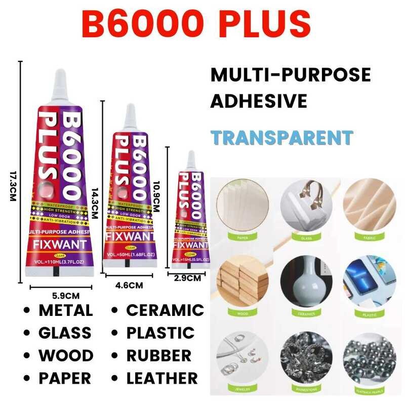 ยกระดับกาวใส B-6000 สำหรับยางไม้ โลหะ กระดาษ แก้ว เรซิน B6000 PLUS กาวเครื่องประดับ