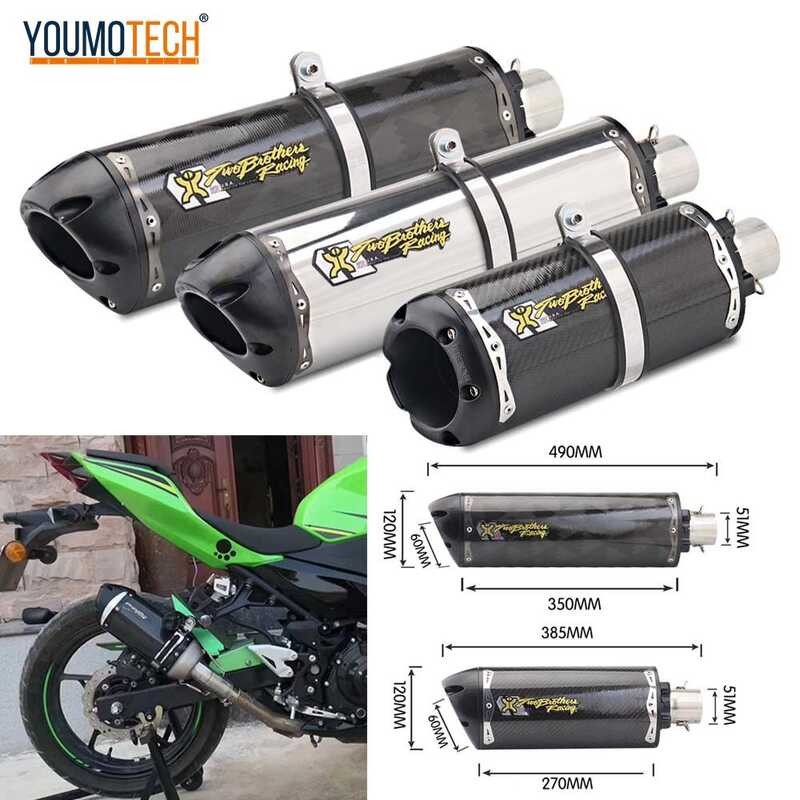 51mm/2Inches Motorcycle Exhaust Muffler Pipe ESCAPE Moto Exhaust Muffler Tail PIPE TWO Brothers Can